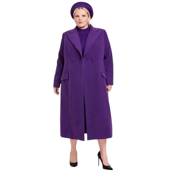 Sergio Hudson X Target Purple Plus Size Trench Over Coat Size 1x - Picture 1 of 8